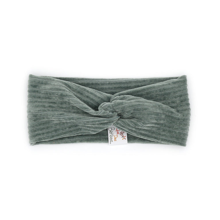 bandeau velours kaki - 6/36 mois