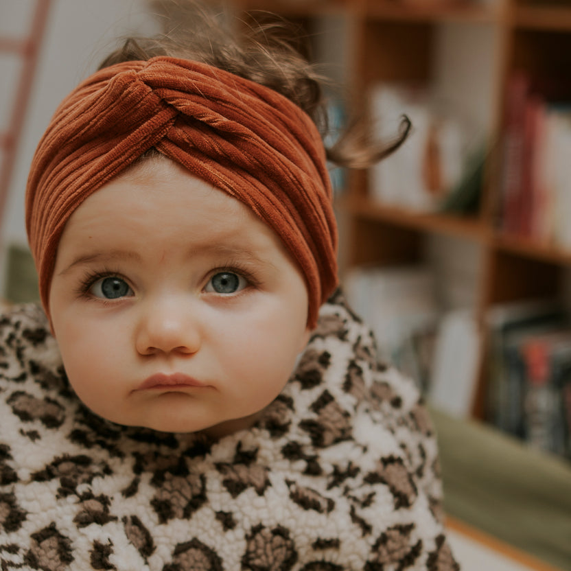 bandeau velours paprika - 6/36 mois