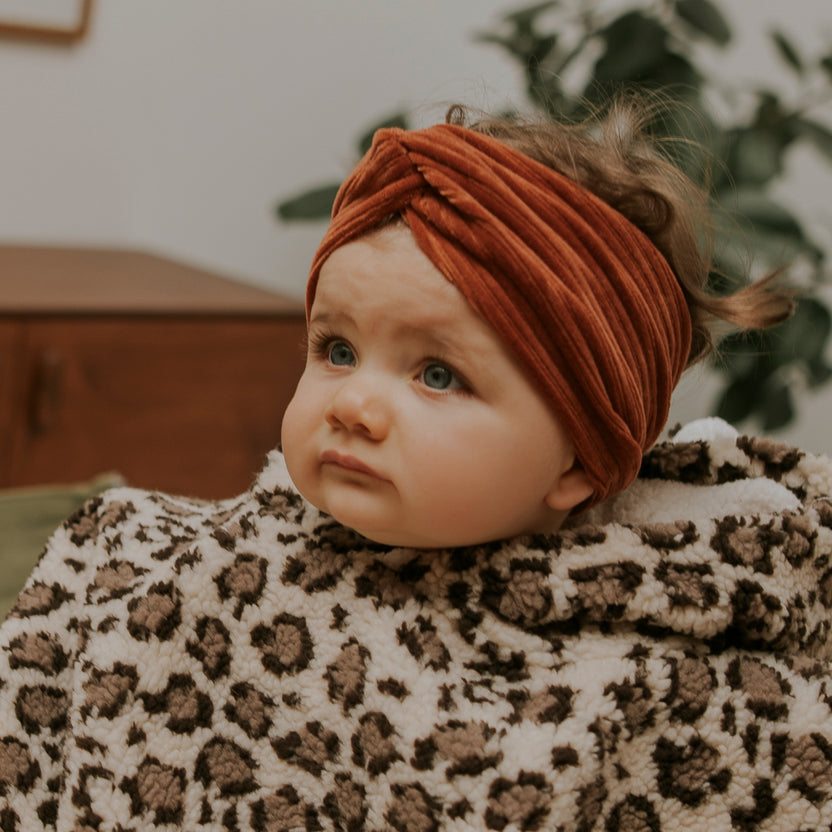 bandeau velours paprika - 6/36 mois