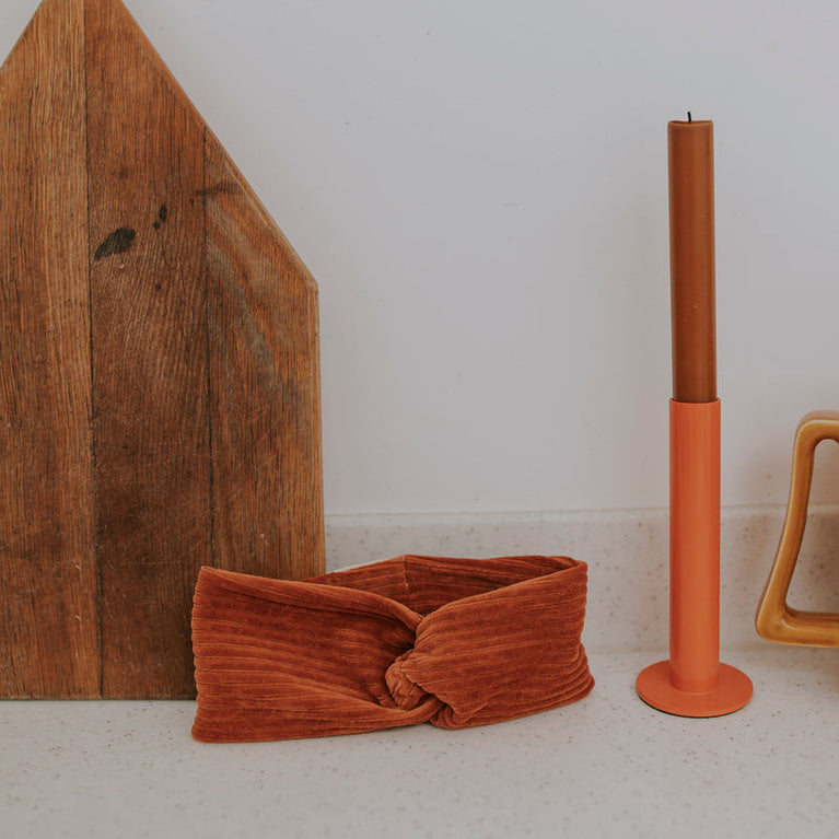 bandeau velours paprika - 6/36 mois