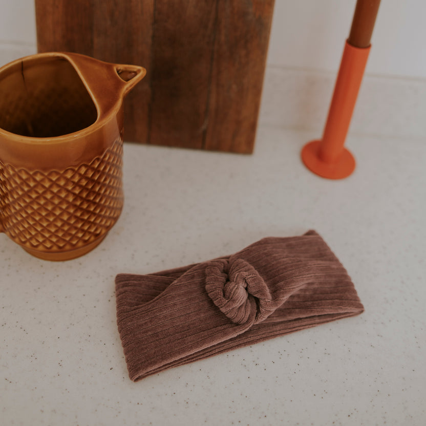 bandeau velours parme - 6/36 mois