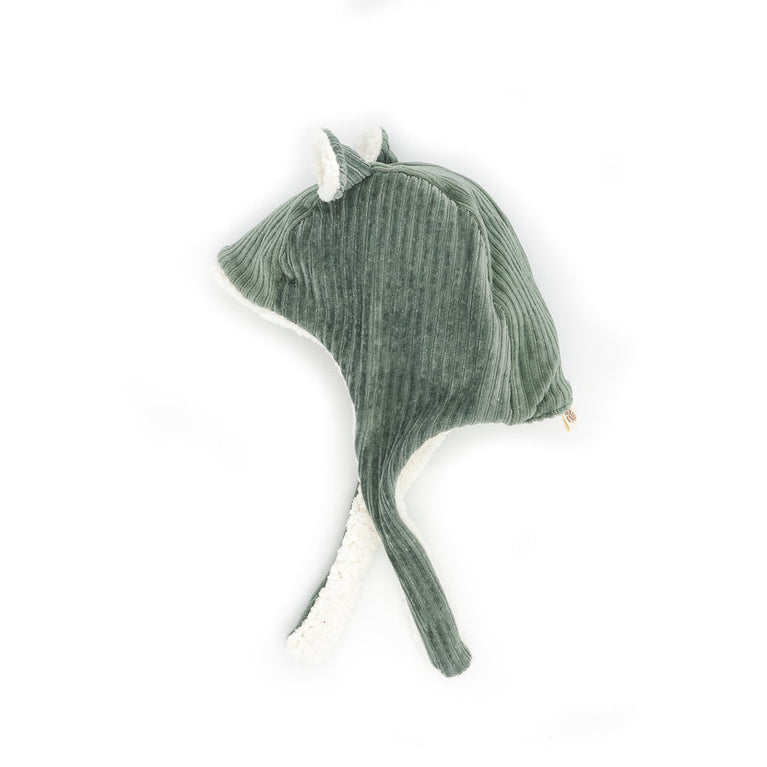 Bonnet velours kaki - naissance/36 mois
