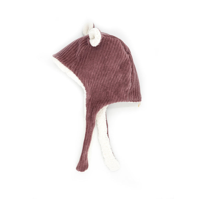 Bonnet velours parme - naissance/36 mois