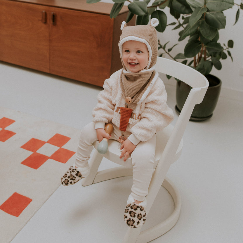 Bonnet velours taupe - naissance/36 mois