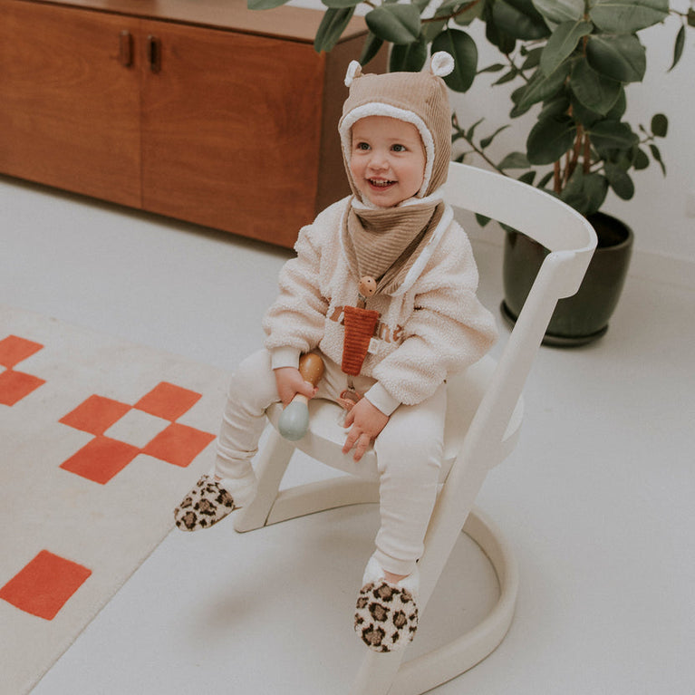 Bonnet velours taupe - naissance/36 mois