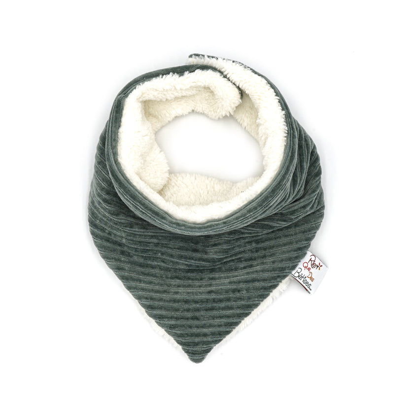 Cache-cou velours kaki - 3mois/8ans