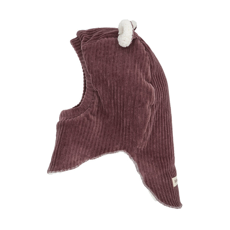 Cagoule velours parme - 9/18 mois