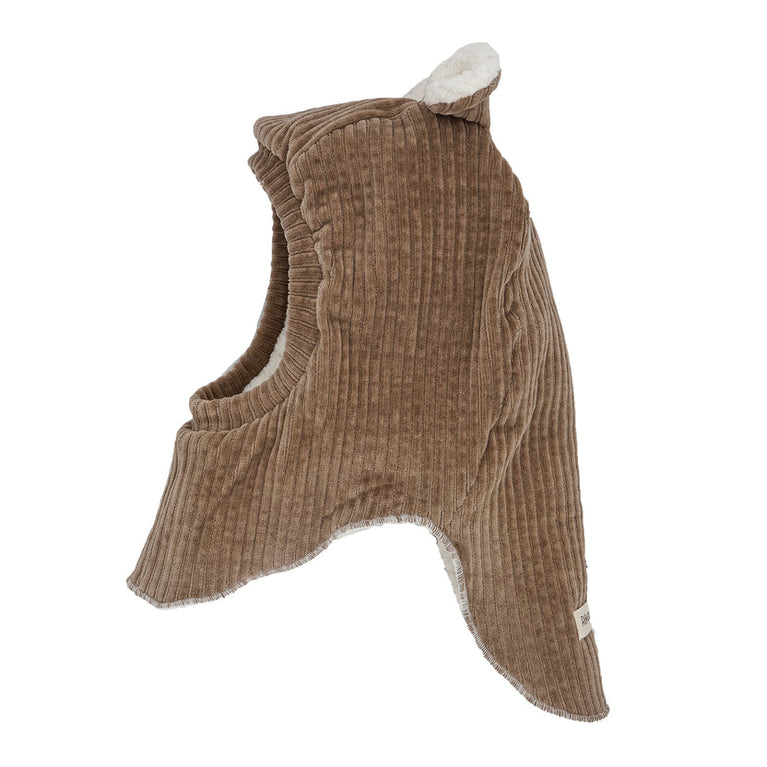 Cagoule velours taupe - 9/18 mois