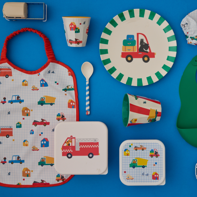 Lot de 2 boîtes à goûter véhicules et chiens - Croquette