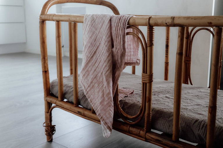 Set de deux langes rose poudré