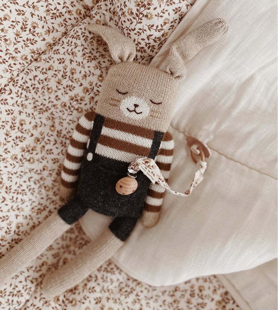 Grand doudou lapin | salopette noire