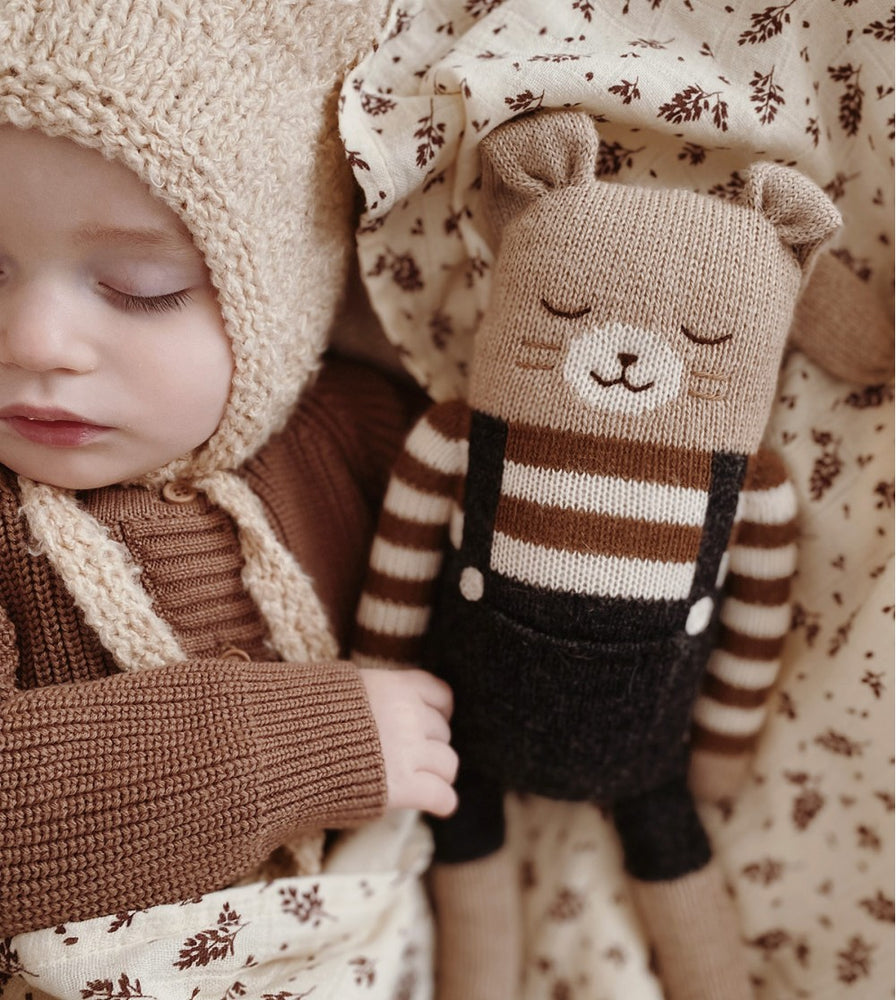 Grand doudou lapin | salopette noire