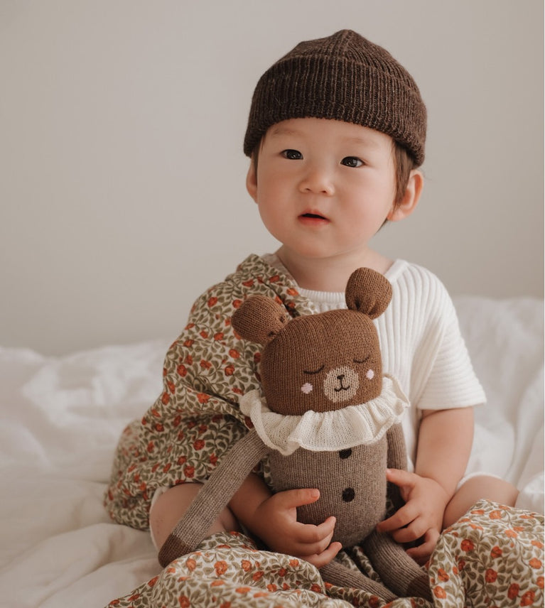 Grand doudou ours - pyjama avoine