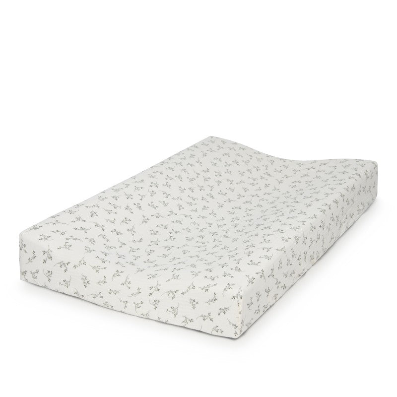 Housse de matelas à langer fleur d'olivier