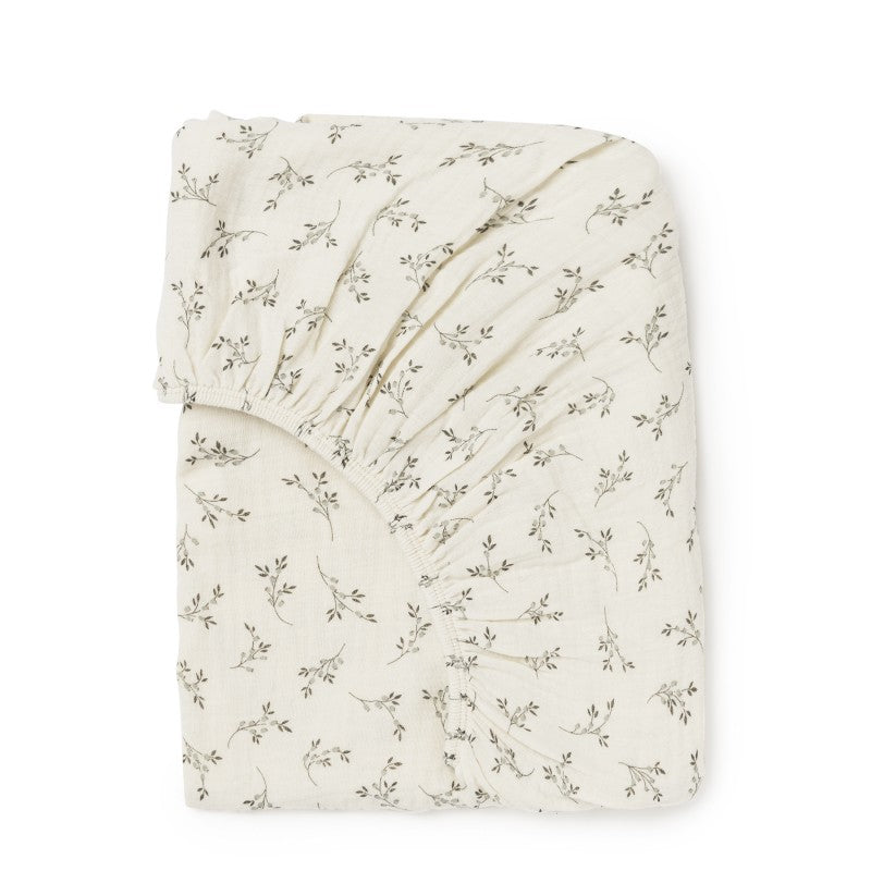 Drap housse fleur d'olivier