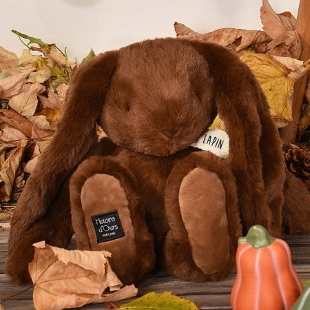 Peluche lapin marron fonçé - Café - LE LAPIN - 32 cm