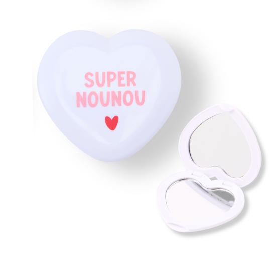 Miroir de poche blanc - Super nounou