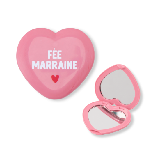 Miroir de poche rose - Fée marraine