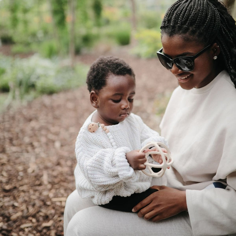 Balle de dentition en silicone - Crème