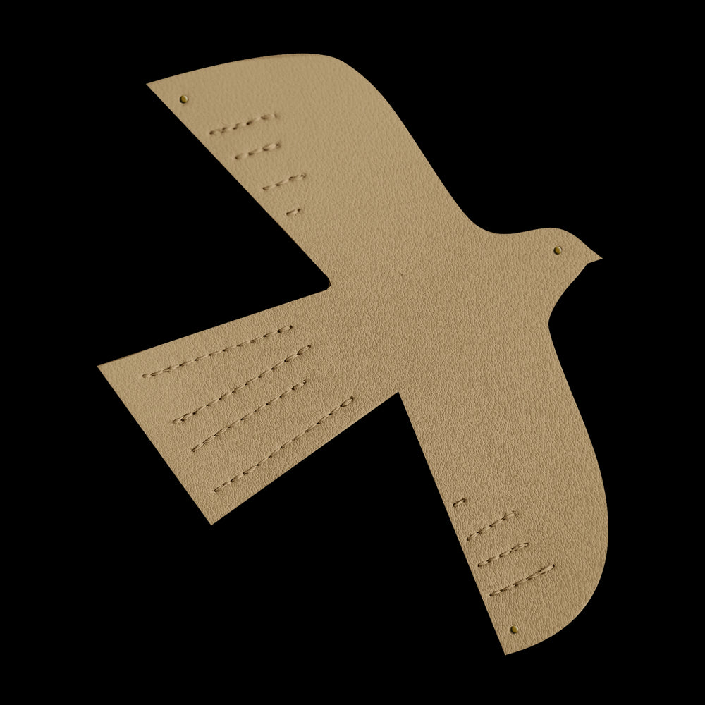 Oiseau en cuir - taille M - caramel