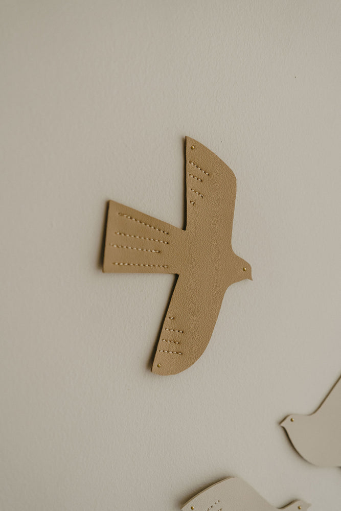 Oiseau en cuir - taille M - caramel