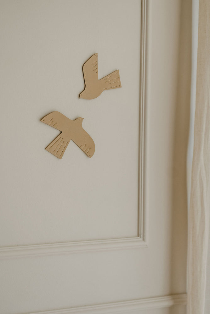 Oiseau en cuir - taille S - Caramel