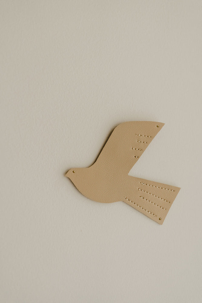 Oiseau en cuir - taille S - Caramel