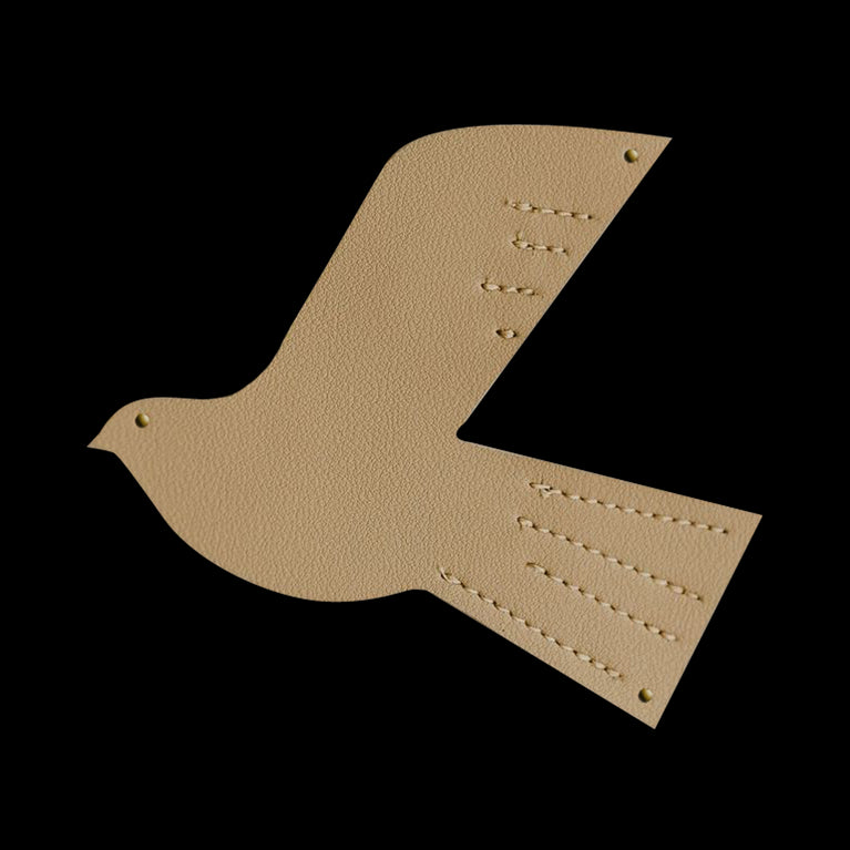 Oiseau en cuir - taille S - Caramel