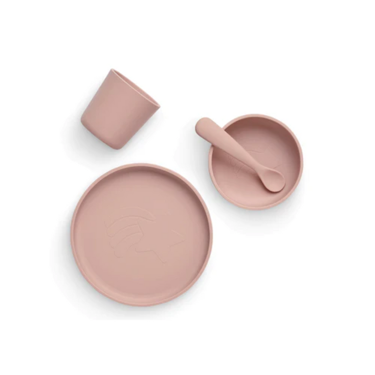 Coffret repas silicone rose