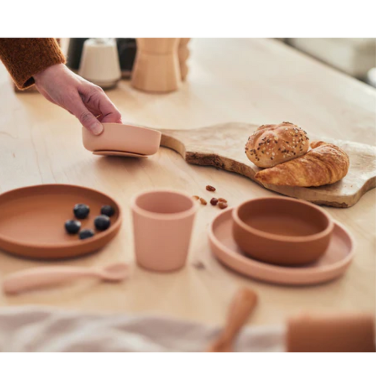 Coffret repas silicone rose