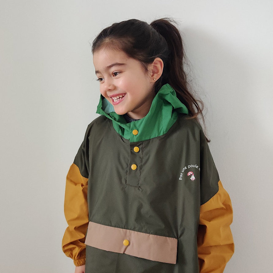 Poncho de pluie long enfant - kaki