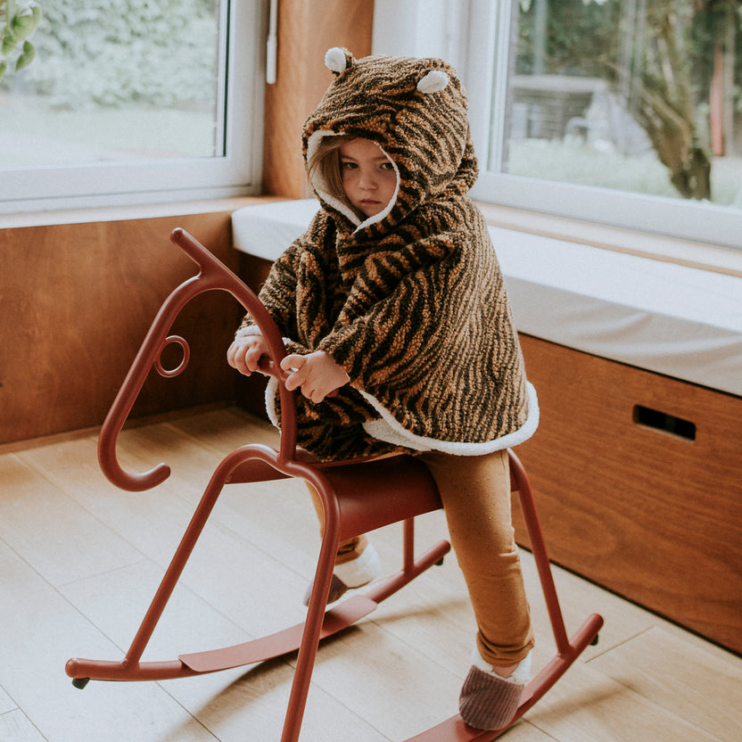 Poncho bébé teddy - tigre