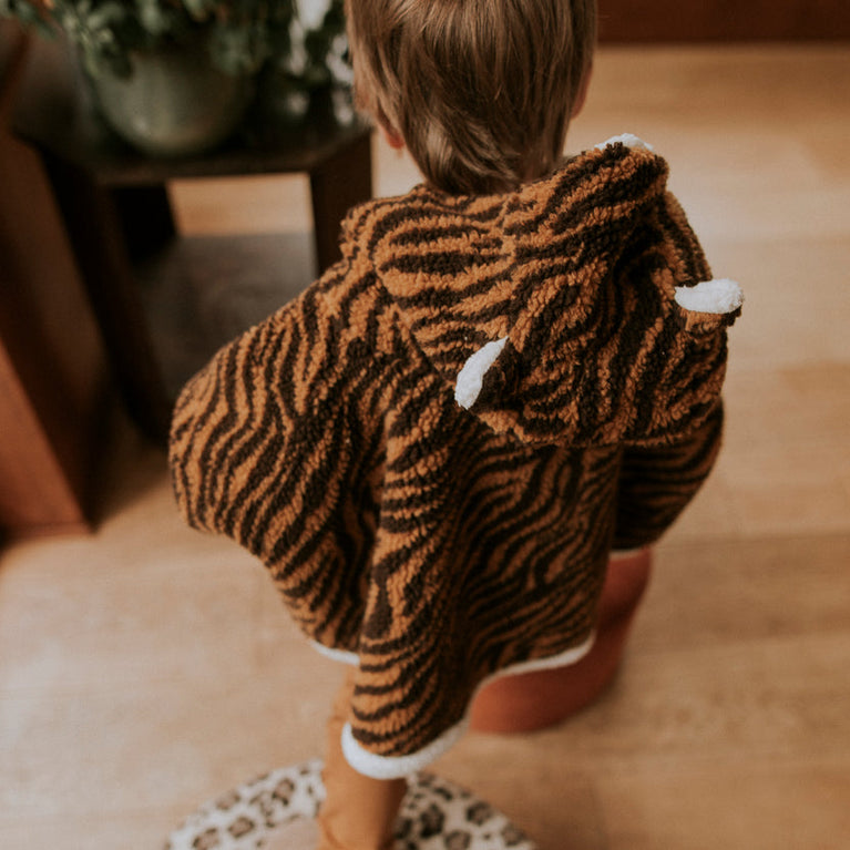 Poncho bébé teddy - tigre
