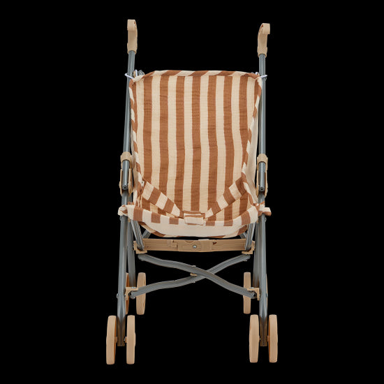 Poussette poupée - gaze rayures larges - petit amour