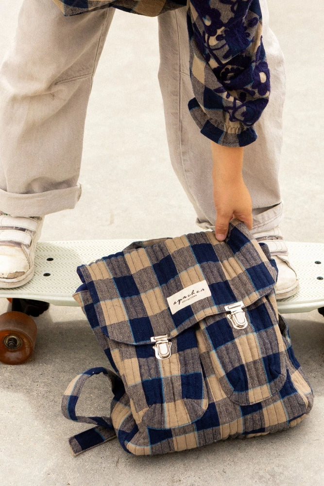 Sac à dos Suji Khadi - Carreaux Navy