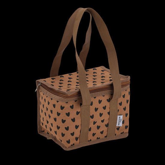 Sac de transport isotherme toile de coton cœurs noisette