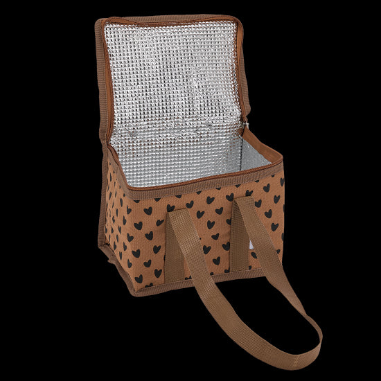 Sac de transport isotherme toile de coton cœurs noisette