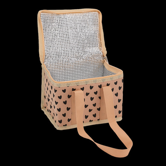 Sac de transport isotherme toile de coton - coeurs saumon