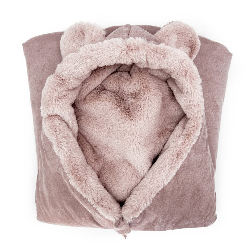 Nid d'ange eskimo suède - blush
