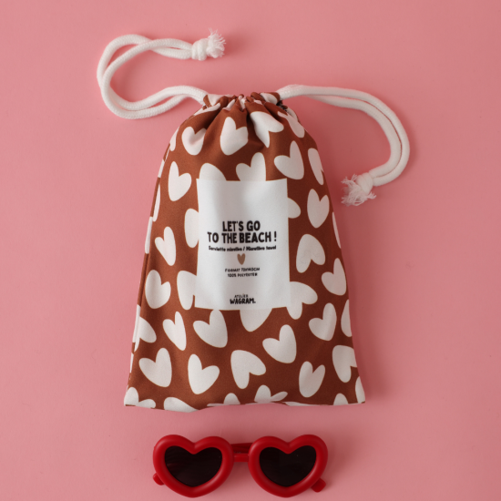 Serviette microfibre - léopard blanc / marron