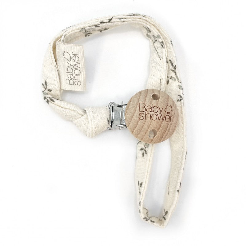 Attache tétine fleur d'olivier