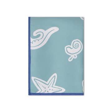 Serviette de plage en microfibre - Verte - Chiens surfeurs - 135 x 65 cm