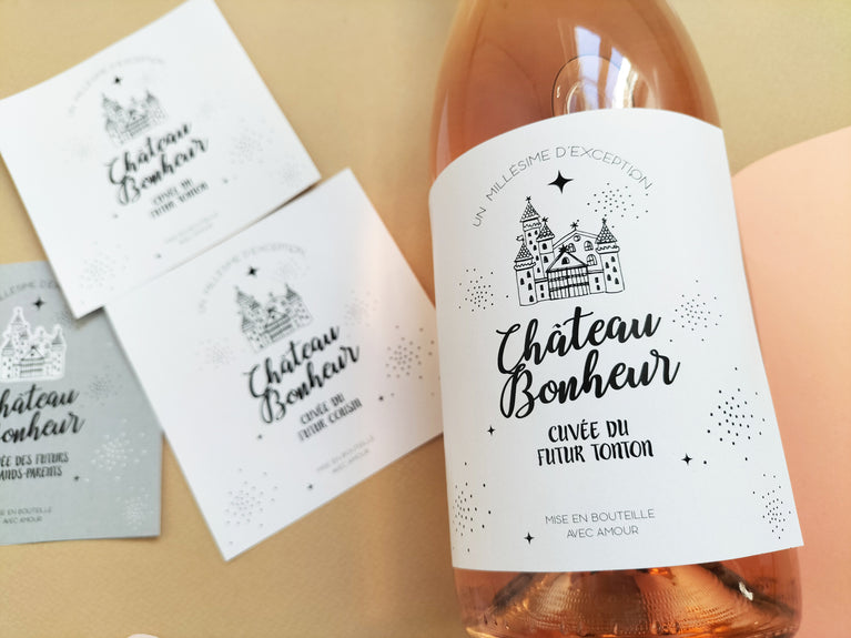 « Futur tonton » Étiquette Vin Annonce Grossesse