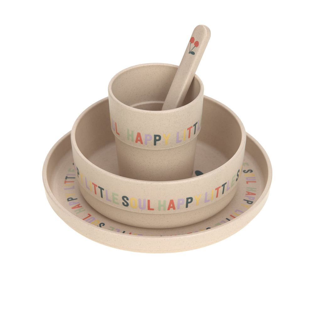 Coffret repas (assiette, bol, tasse, cuillère) - Happy Fruits, Cerise