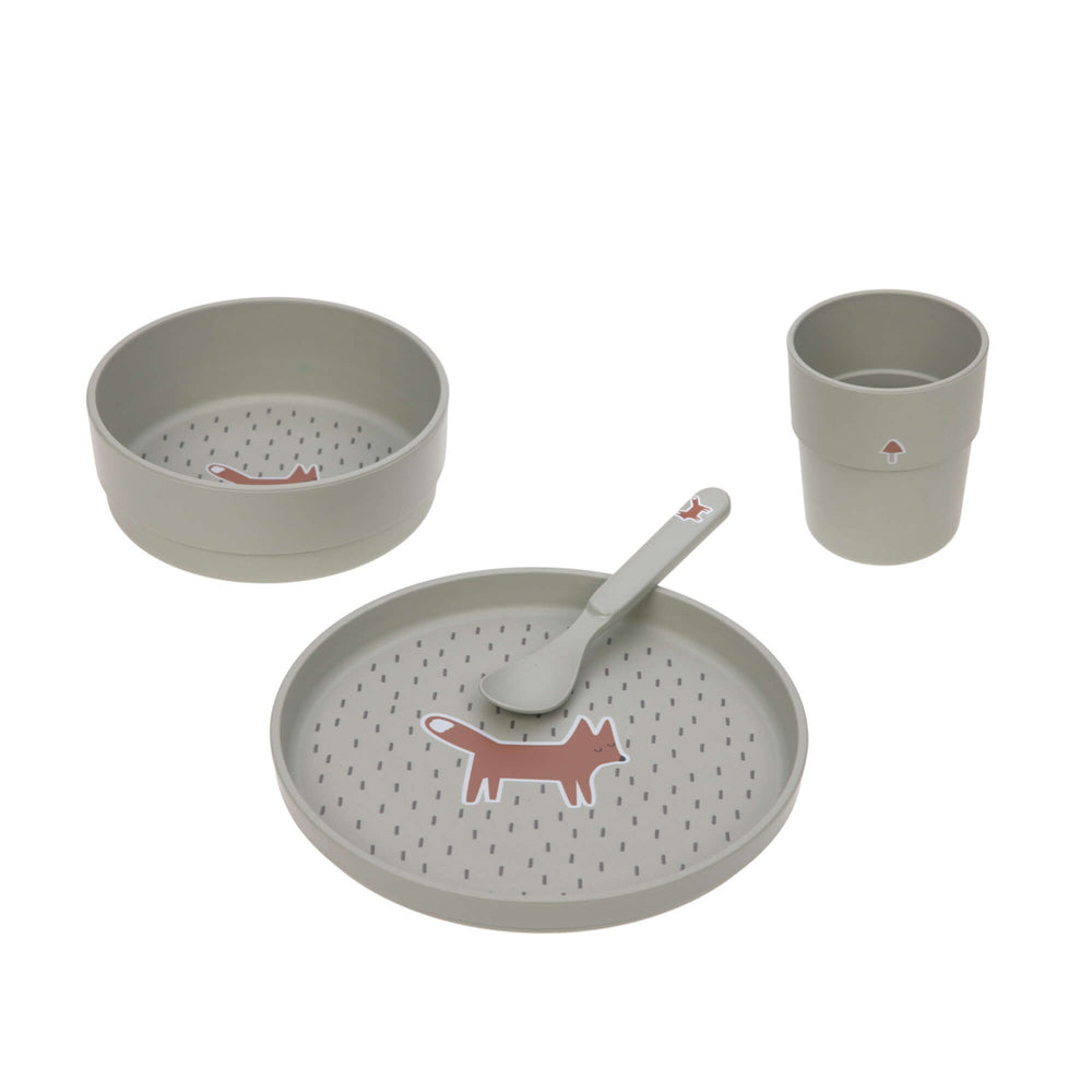 Coffret Repas Enfant (assiette, bol, tasse, cuillère) - Little Forest, Renard