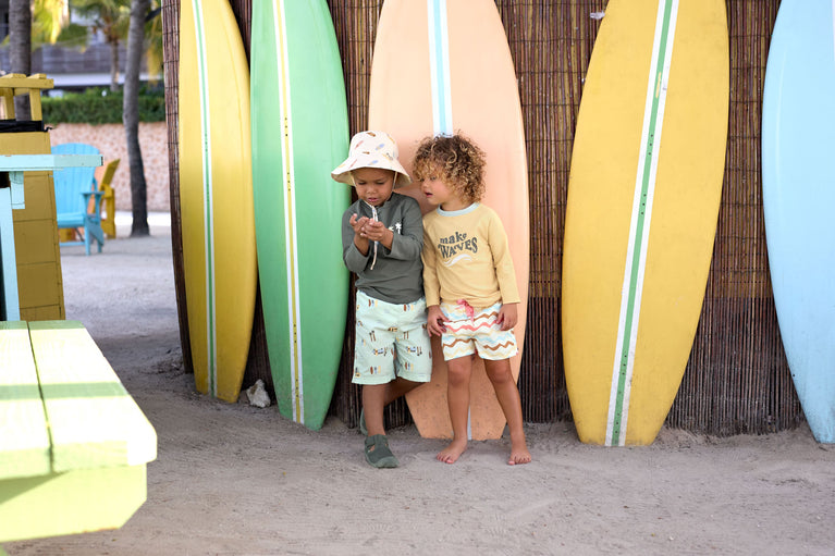 Short de bain anti-UV bébé (avec couche) - Camper, vert écume