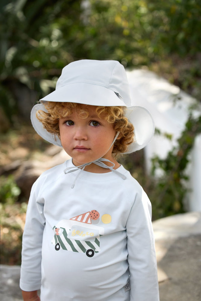 T-shirt de bains à manches longues enfants (anti-UV) - Glace, Bleu