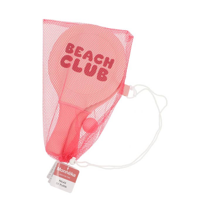 Raquettes de plage en néoprène Stripes Bloom & Blush avec balle