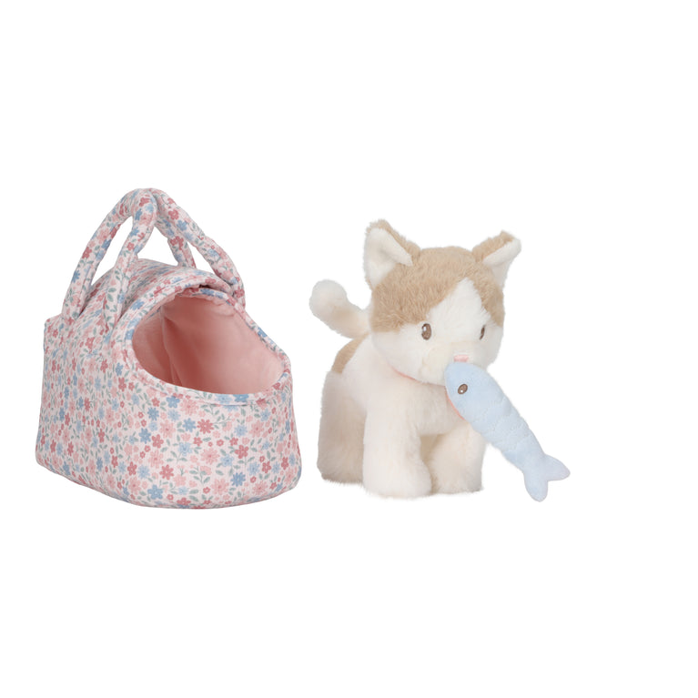 Peluche chat avec sac de transport - Marley