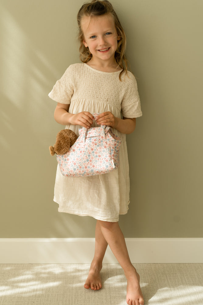 Peluche chien avec sac de transport - Jackie